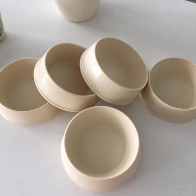 stock in factory ready to sell natural white color middle size bamboo dog bowls